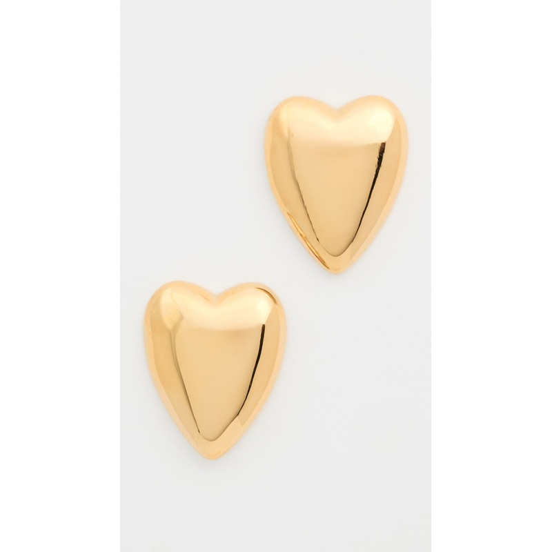By Adina Eden Solid Puffy Heart Stud Earrings