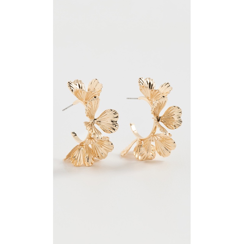 BaubleBar Fiorella Gold Floral Earrings