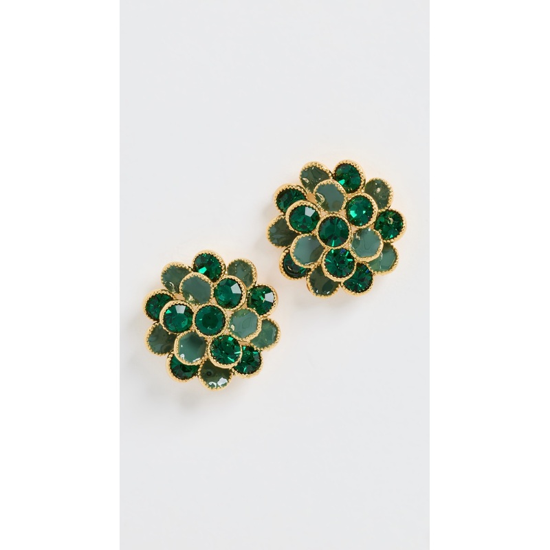 By Adina Eden Colored Beaded Flower Stud Earrings