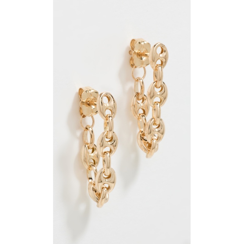 Zoe Chicco 14k Gold Mariner Chain To Back Earrings