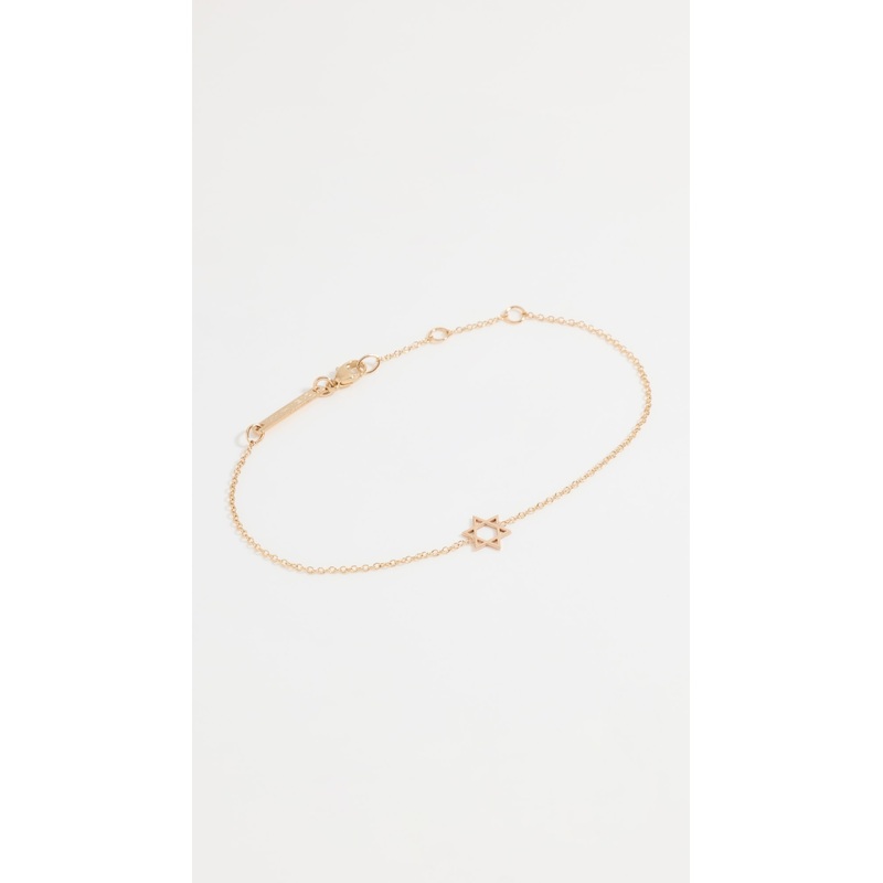 Zoe Chicco 14k Gold Midi Bitty Star of David Bracelet