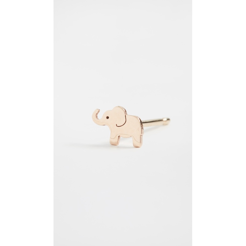 Zoe Chicco 14k Gold Single Itty Bitty Elephant Stud