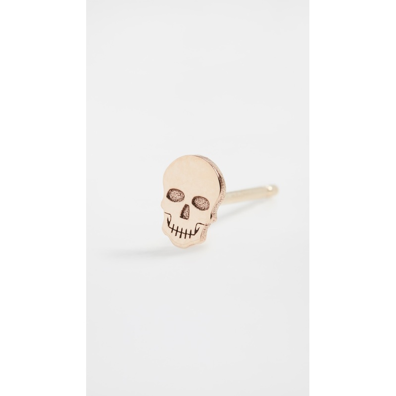 Zoe Chicco 14k Gold Single Itty Bitty Skull Stud