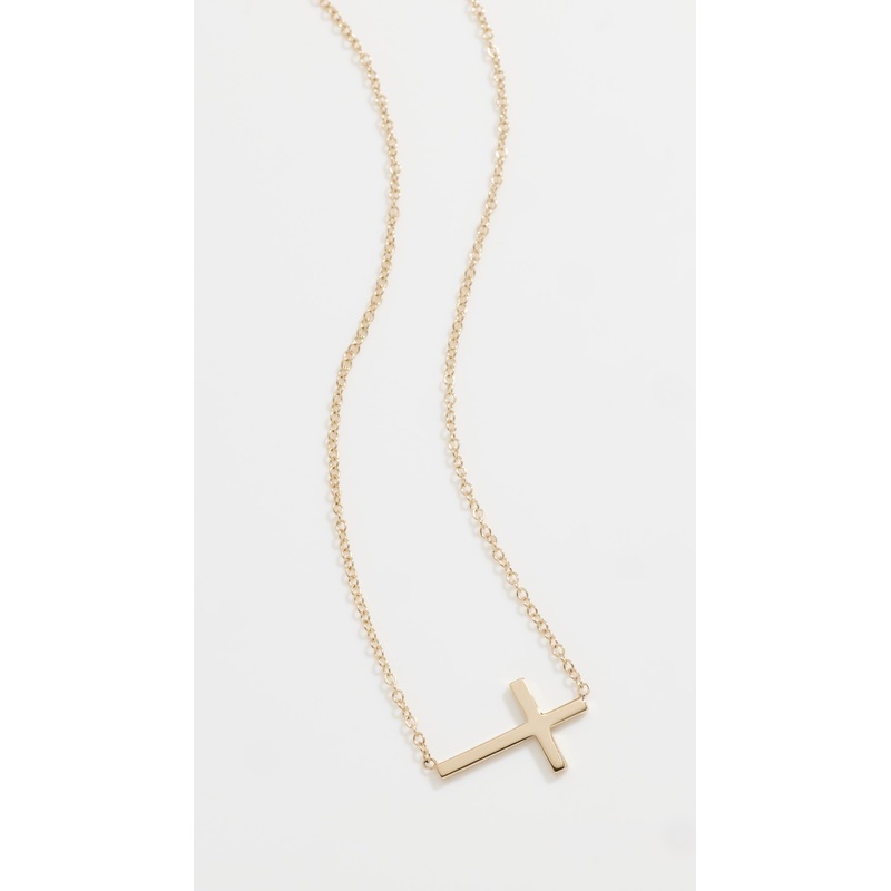 Zoe Chicco 14k Gold Small Horizontal Cross Necklace