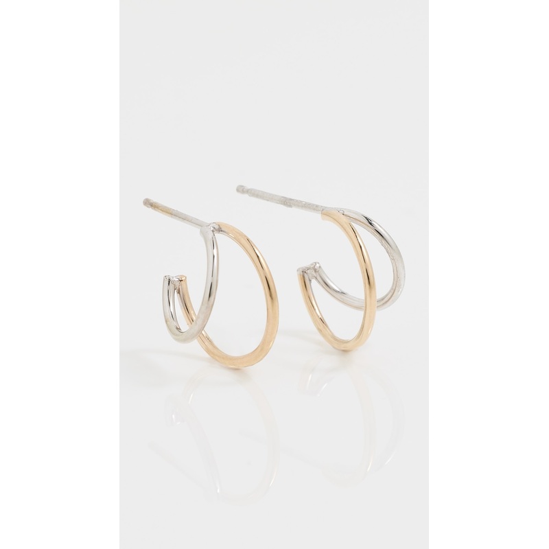 Zoe Chicco 14k Mixed Yellow & White Gold Double Wire Huggie Hoops