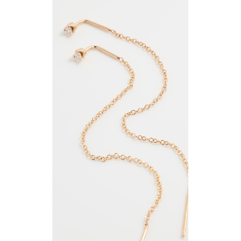 Zoe Chicco 14k Prong Diamonds Threader Earrings