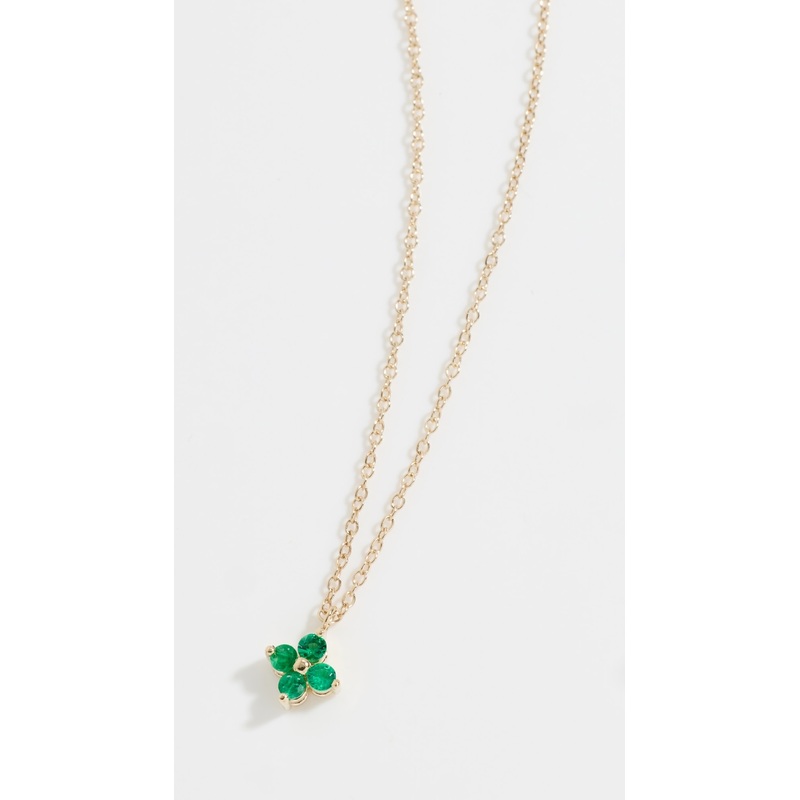 Zoe Chicco 14k Prong Emerald Quad Necklace