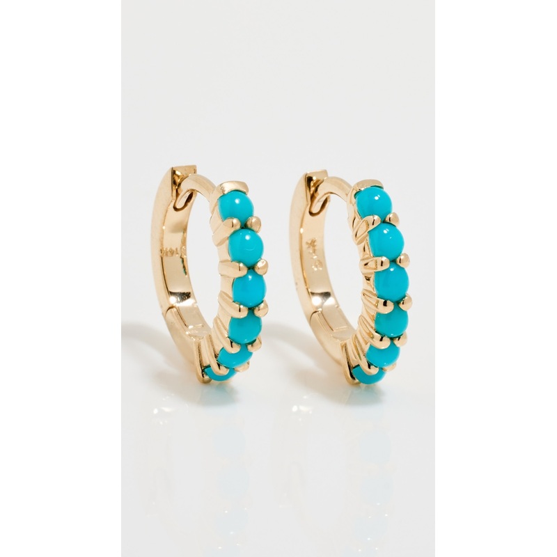 Zoe Chicco 14k Turquoise Gemstones Huggies