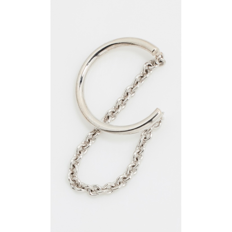 Zoe Chicco 14k White Gold Draped Chain Ear Cuff