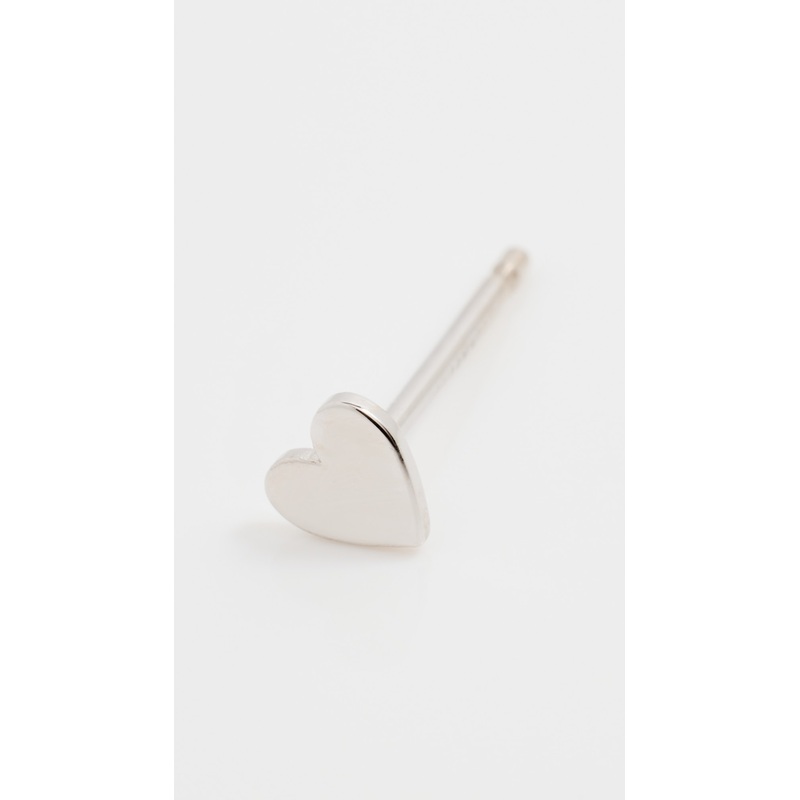 Zoe Chicco 14k White Gold Single Itty Bitty Heart Stud Earring
