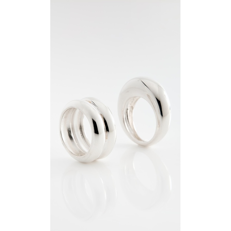 AGMES Domed Ridge Ring Set