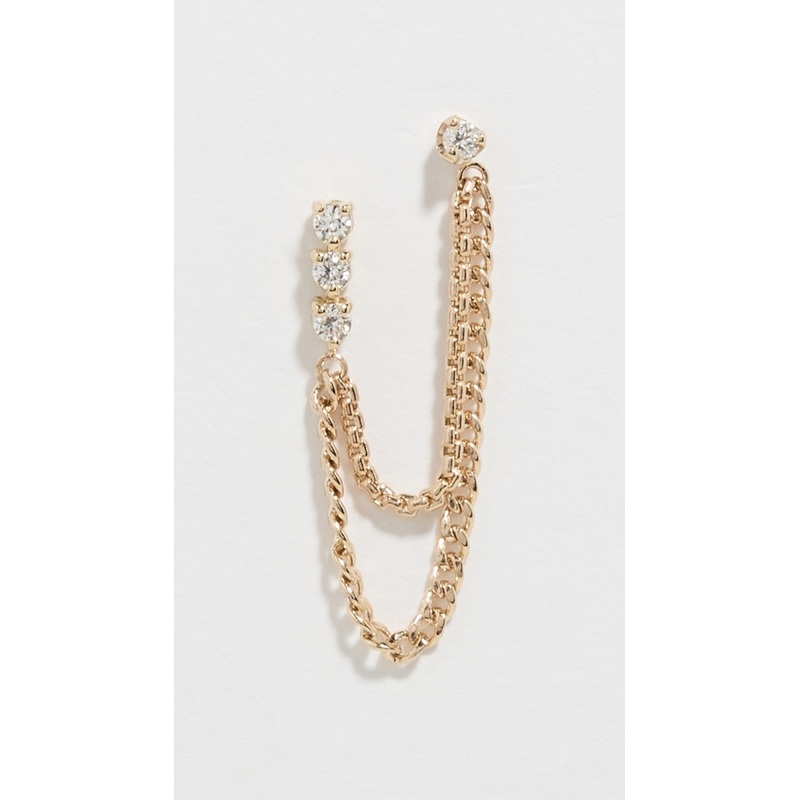 Zoe Chicco 14k Gold Diamond Linked Double Stud Earrings