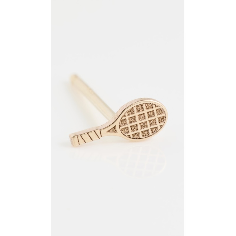 Zoe Chicco 14k Gold Itty Bitty Tennis Racket Single Stud Earring