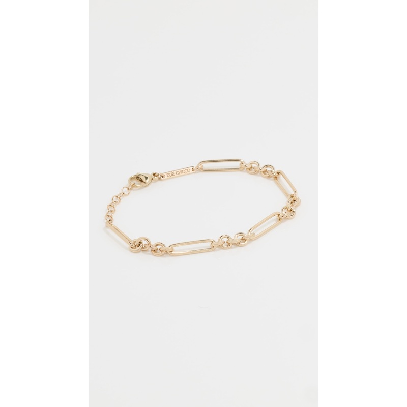 Zoe Chicco 14k Gold Large Mixed Paperclip Bracelet