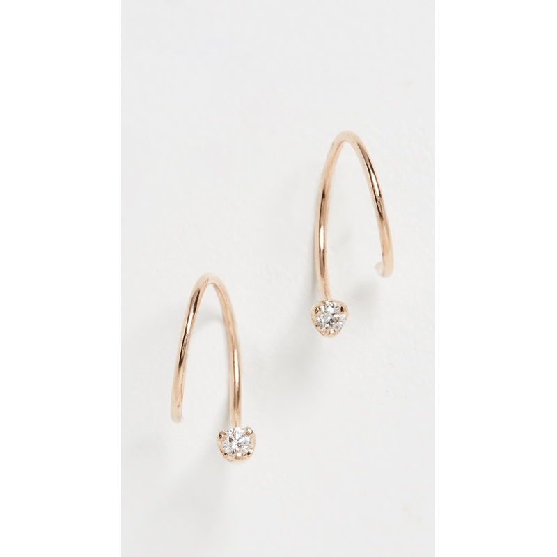 Zoe Chicco 14k Gold Longer Swirl Huggie Earrings