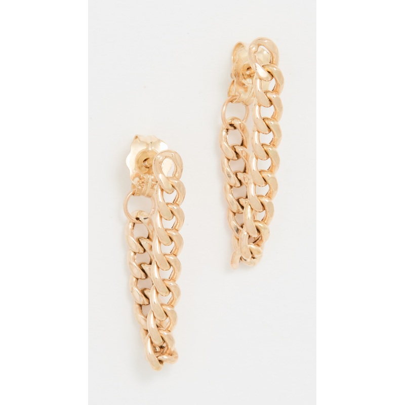 Zoe Chicco 14k Gold Small Curb Chain Huggie Earrings