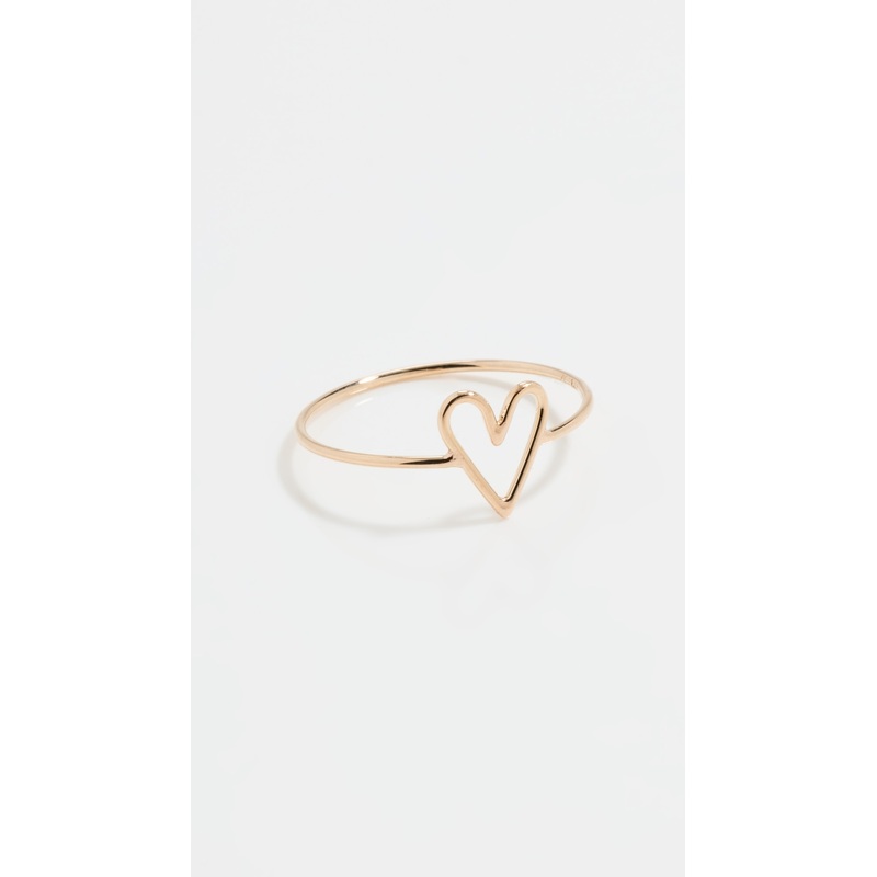 Zoe Chicco 14k Gold Tiny Open Heart Vertical Ring