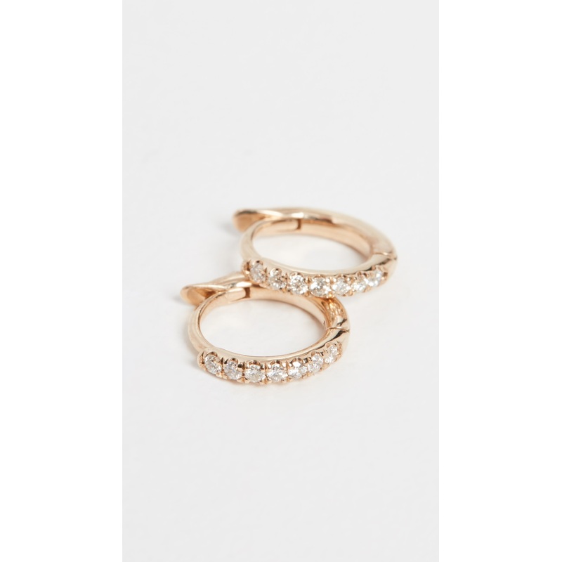 Zoe Chicco 14k Extra Small Pave Diamond Hinge Huggie Hoops