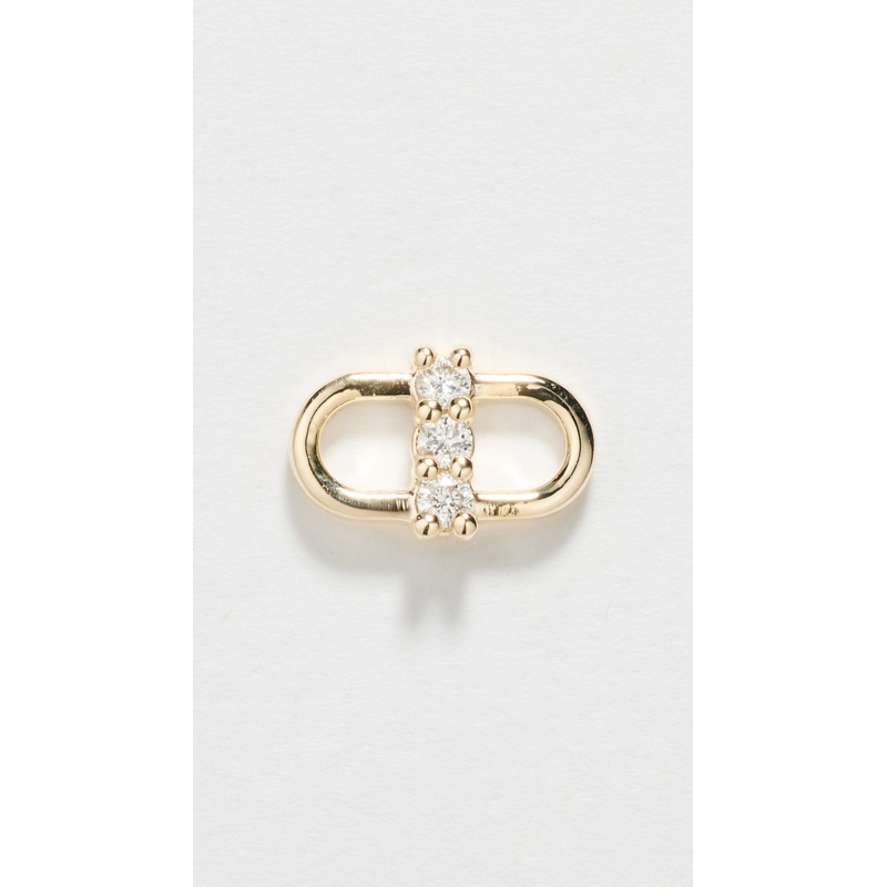 Zoe Chicco 14k Gold Diamond Open Link Single Stud Earring