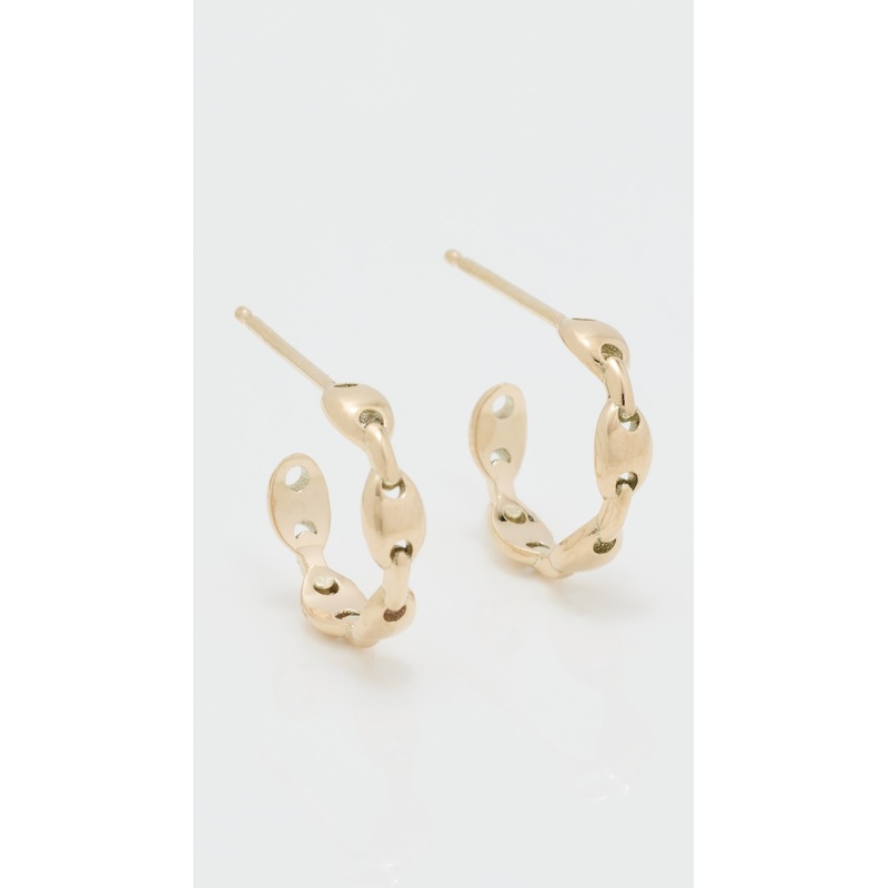 Zoe Chicco 14k Gold Small Mariner Hard Link Huggies