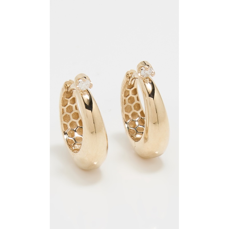 Zoe Chicco 14k Gold Tapered Hinged Diamond Hoops