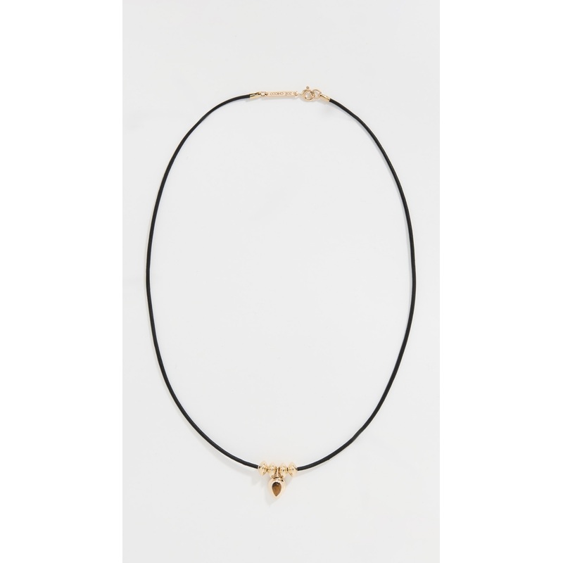 Zoe Chicco 14k Gold Tigers Eye Teardrop Pendant Necklace