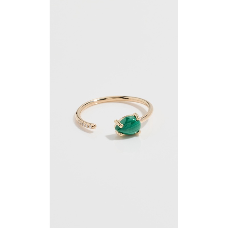 Zoe Chicco 14k Malachite & Diamond Ring