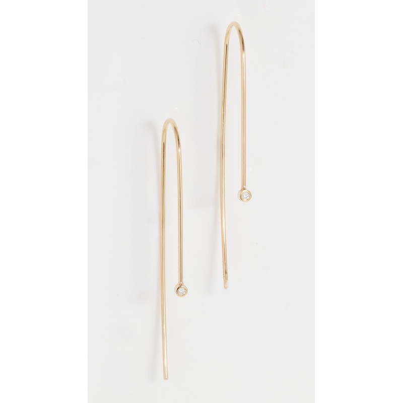 Zoe Chicco 14k Tiny Diamond Bezel Wire Earrings