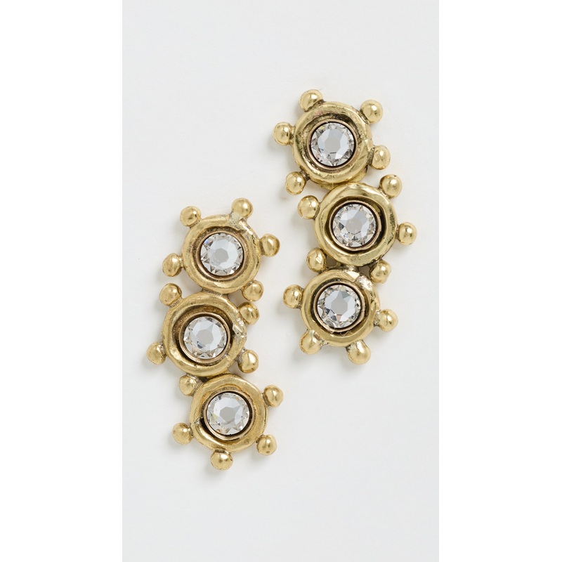 Ulla Johnson Kavi Crystal Mix Stud Climber Earrings