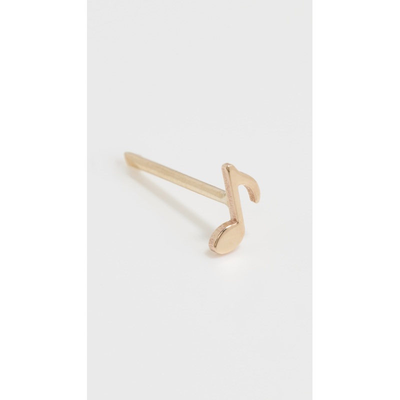 Zoe Chicco 14k Gold Single Itty Bitty Music Note Stud Earrings