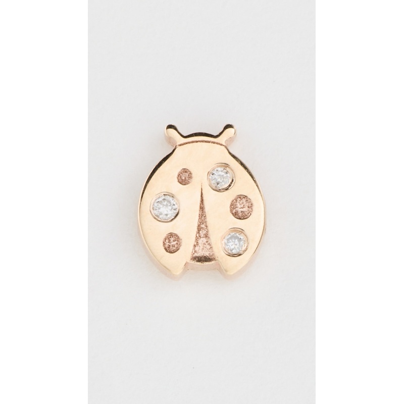 Zoe Chicco 14k Gold Itty Bitty Diamond Ladybug Single Stud Earring