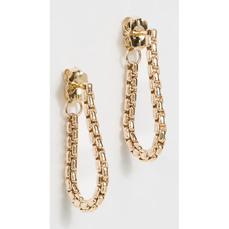 Zoe Chicco 14k Gold Small Box Chain Huggie Earrings