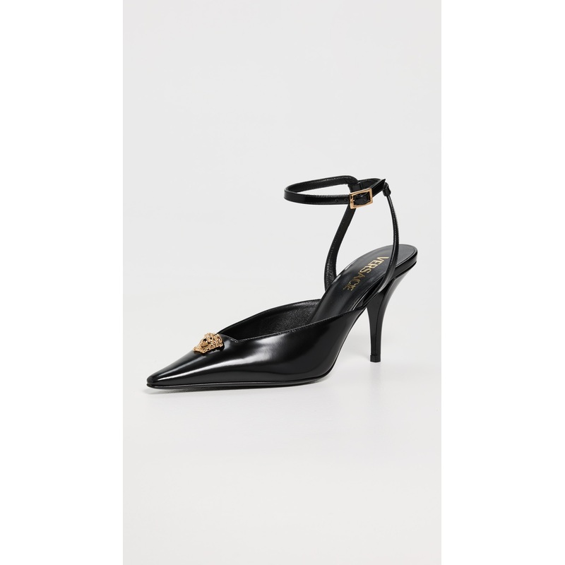 Versace T.85 Calf Leather Sling Back Pumps