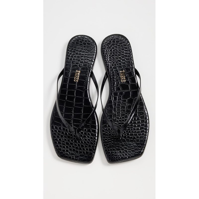 TKEES Square Toe Lily Flip Flops