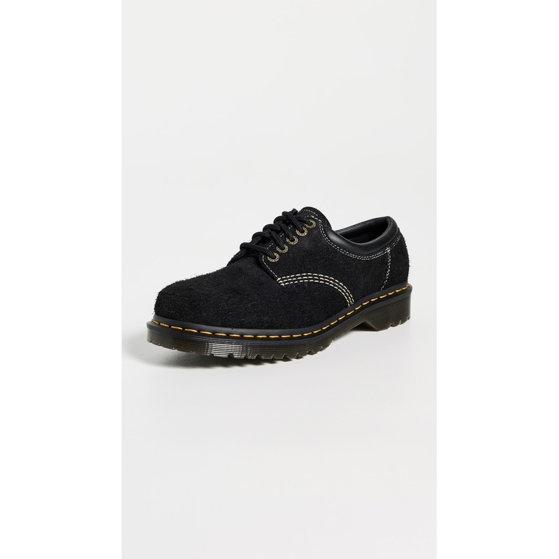 Dr. Martens Black Long Napped Suede Low Boots
