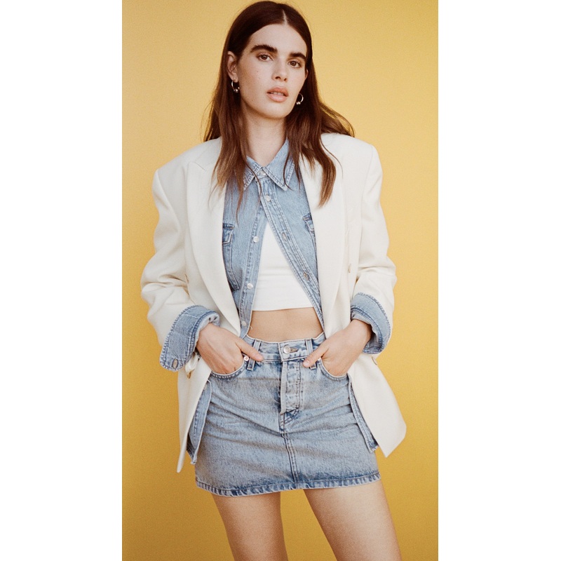 WARDROBE.NYC Denim Mini Skirt