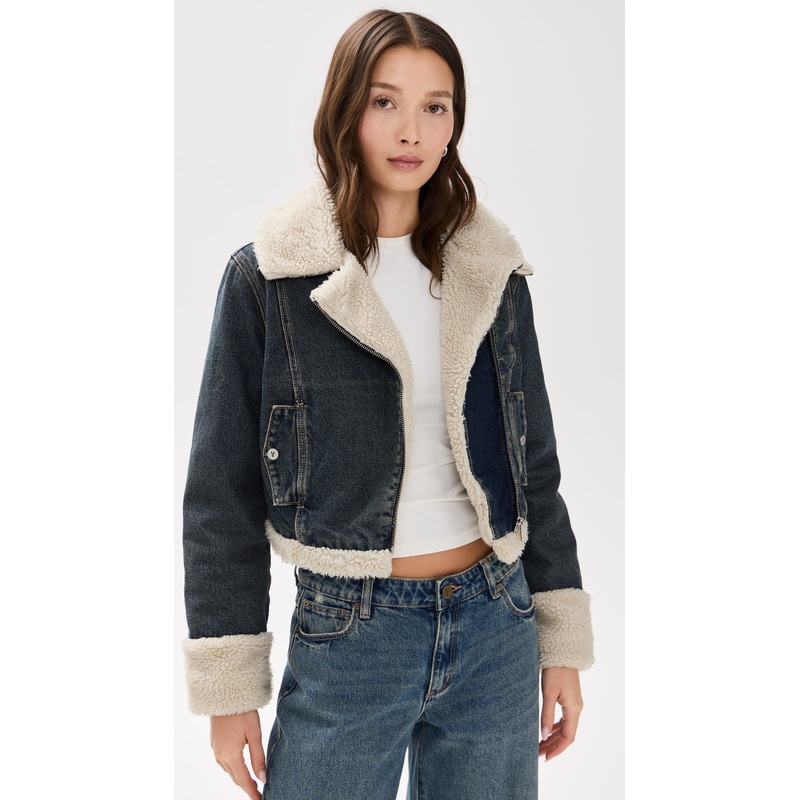 ABRAND Sherpa Quinn Nightlife Denim Jacket