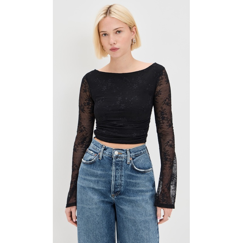 AFRM Noam Lace Crop Top