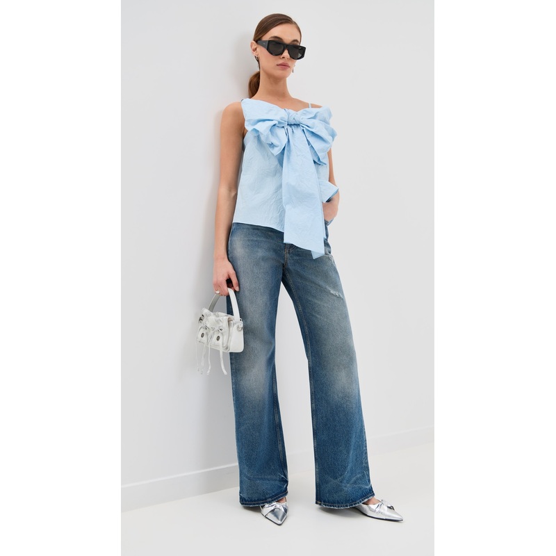 Acne Studios Tanessa Crinkled Cotton Poplin Top