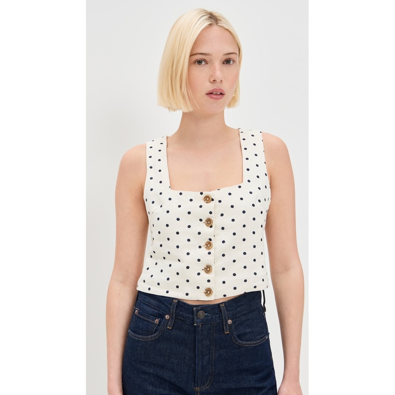 DL1961 Lizzie Cropped Linen Top