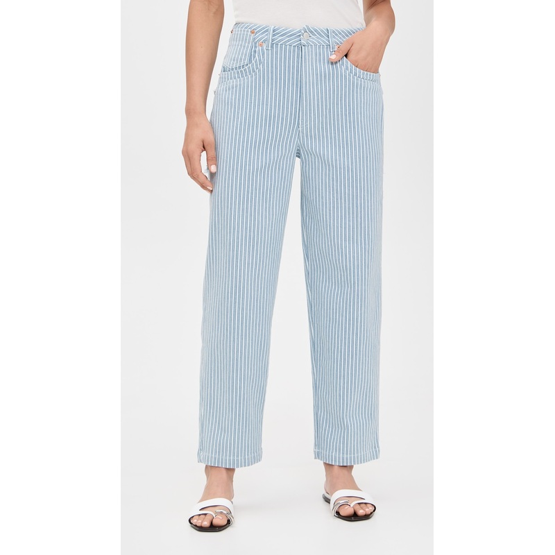 ALOHAS Lorenza Stripes Blue White Denim Trousers