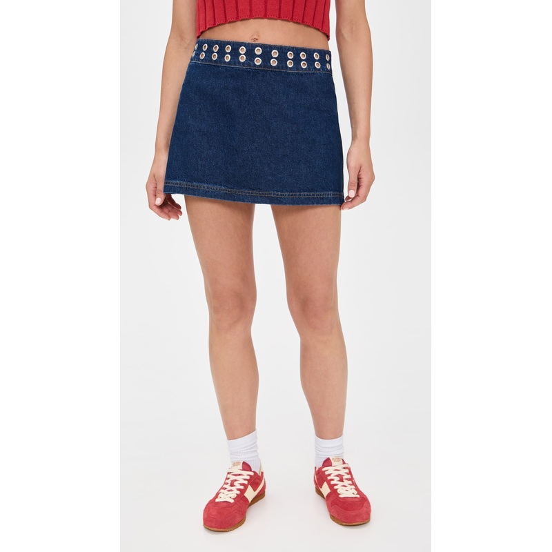 Reformation Jaylene Mid Rise Denim Mini Skirt