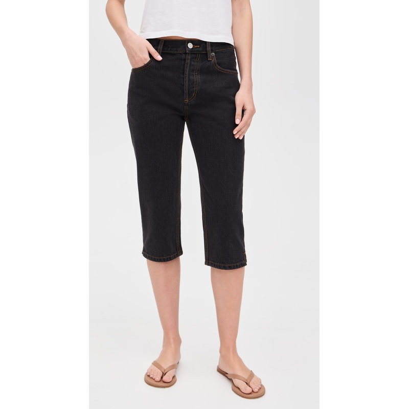 Still Here Capri Jeans in Washed Black