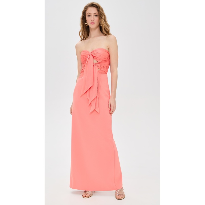 AMUR Diana Cutout Bow Combo Gown