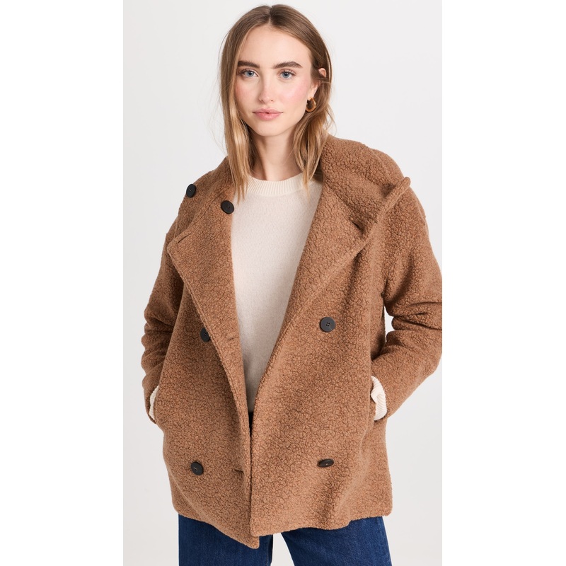 Harris Wharf London Cropped Funnel Jacket Boucle Jacket