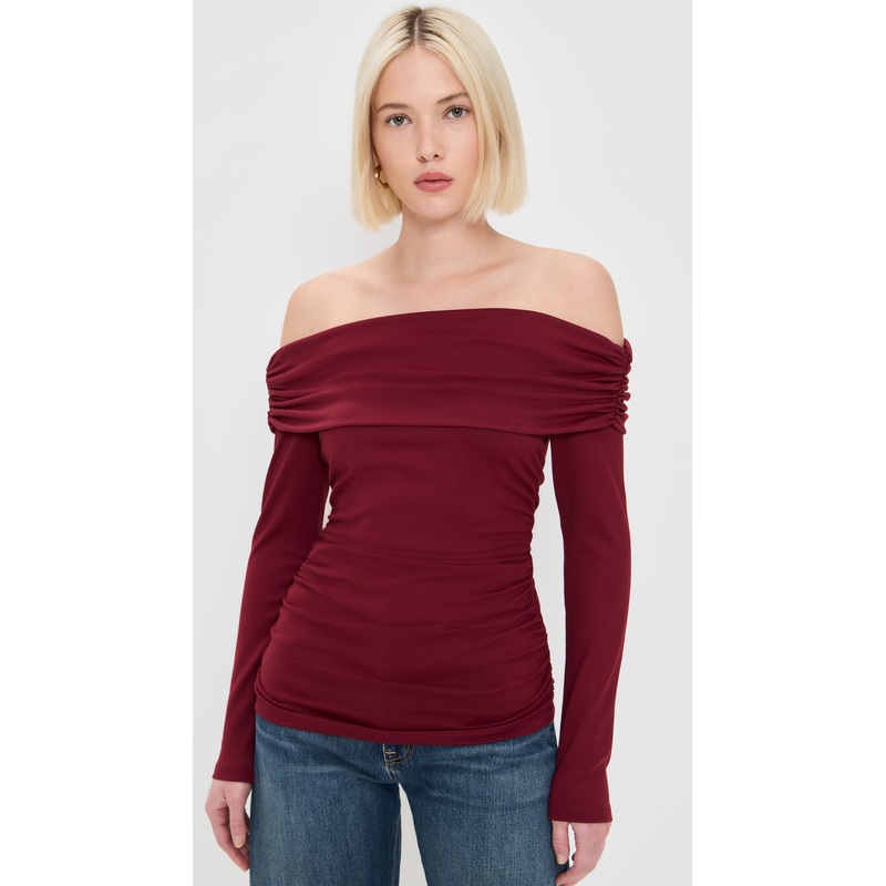 Susana Monaco Off The Shoulder Gathered Top
