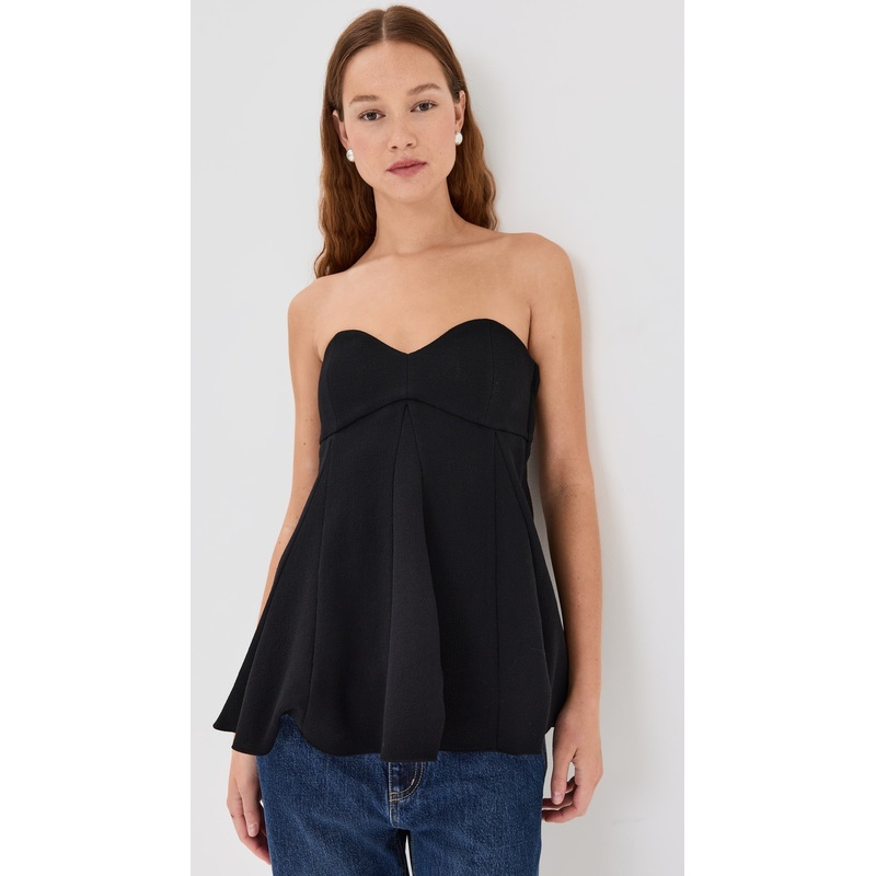 Tibi Melee Crepe Strapless Top