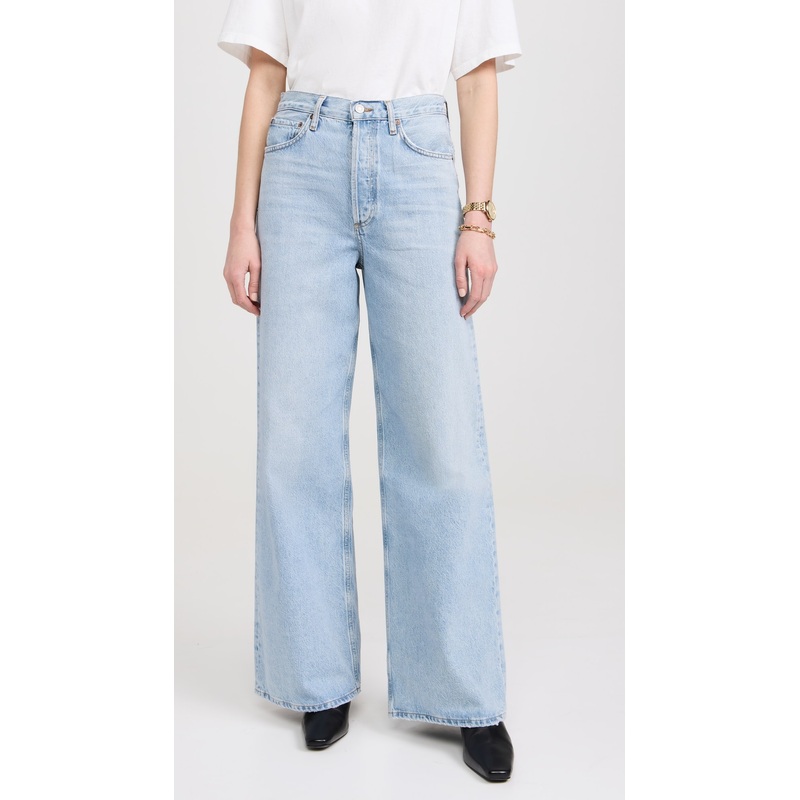 AGOLDE Dame High Rise Wide Leg No Cuff Jeans