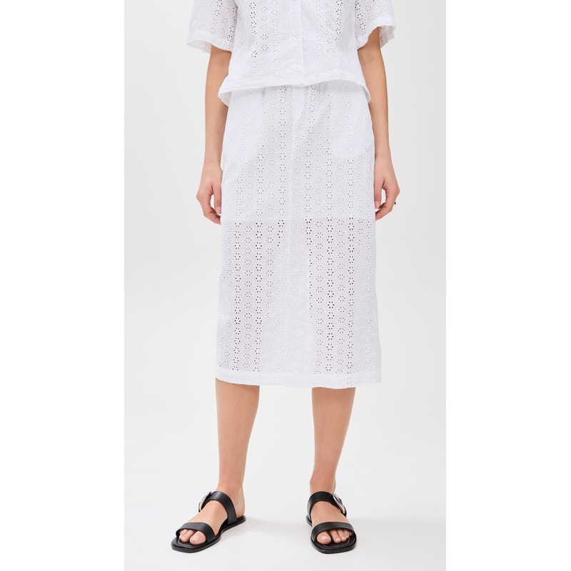 Stateside Eyelet Midi Skirt