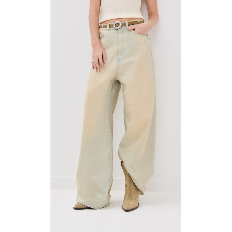 Stella McCartney Sand Overdyed Wide Leg Jeans